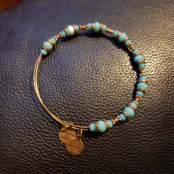 Alex and Ani Jewelry - Alex and And Gold Blue Beaded Bracelet Bangle  398